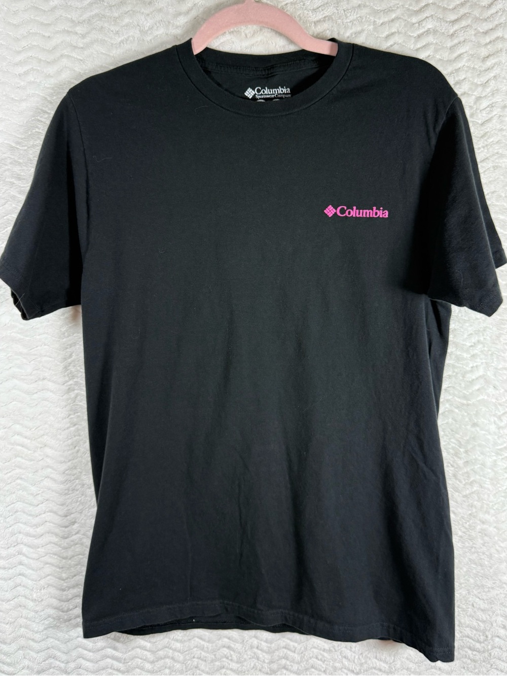Columbia Black Short-Sleeve Tee with Pink Logo
